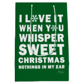 Modern Xmas Dark Green-White Gift Bag | Sweet Xmas ミディアムペーパーバッグ (裏面)