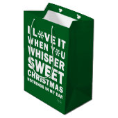 Modern Xmas Dark Green-White Gift Bag | Sweet Xmas ミディアムペーパーバッグ (裏面アングル)