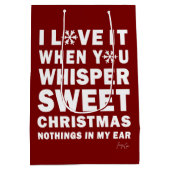 Modern Xmas Dark Red & White Gift Bag | Sweet Xmas ミディアムペーパーバッグ (裏面)