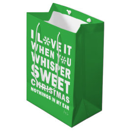 Modern Xmas Green & White Gift Bag | Sweet Xmas ミディアムペーパーバッグ