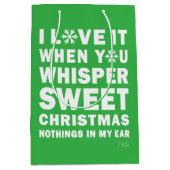 Modern Xmas Green & White Gift Bag | Sweet Xmas ミディアムペーパーバッグ (正面)