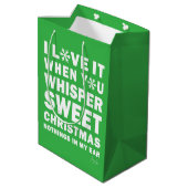 Modern Xmas Green & White Gift Bag | Sweet Xmas ミディアムペーパーバッグ (裏面アングル)