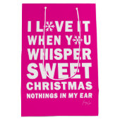 Modern Xmas Hot Pink & White Gift Bag | Sweet Xmas ミディアムペーパーバッグ (裏面)