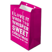 Modern Xmas Hot Pink & White Gift Bag | Sweet Xmas ミディアムペーパーバッグ (裏面アングル)