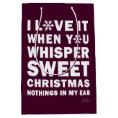 Modern Xmas Maroon, Burgundy | Sweet Xmas ミディアムペーパーバッグ (正面)