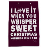 Modern Xmas Maroon, Burgundy | Sweet Xmas ミディアムペーパーバッグ (裏面)