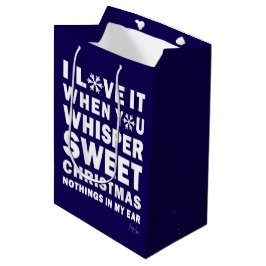 Modern Xmas Navy & White Gift Bag | Sweet Xmas ミディアムペーパーバッグ