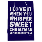 Modern Xmas Navy & White Gift Bag | Sweet Xmas ミディアムペーパーバッグ (正面)