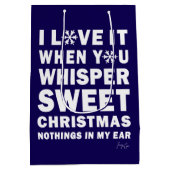 Modern Xmas Navy & White Gift Bag | Sweet Xmas ミディアムペーパーバッグ (裏面)