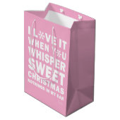 Modern Xmas Pink & White Gift Bag | Sweet Xmas ミディアムペーパーバッグ (裏面アングル)