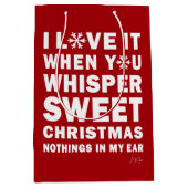 Modern Xmas Red & White Gift Bag | Sweet Xmas ミディアムペーパーバッグ (正面)