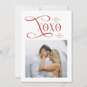 Modern XOXO Couples Photo Happy Valentines Day シーズンカード (正面)