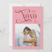Modern XOXO Couples Photo Happy Valentines Day シーズンカード (正面)