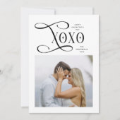 Modern XOXO Couples Photo Happy Valentines Day シーズンカード (正面)