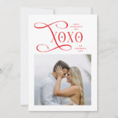 Modern XOXO Couples Photo Happy Valentines Day シーズンカード (正面)