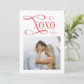 Modern XOXO Couples Photo Happy Valentines Day シーズンカード (スタンド正面)
