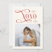 Modern XOXO Couples Photo Happy Valentines Day シーズンカード (正面)