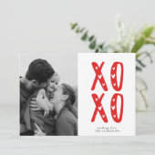 Modern XOXO Red Valentine’s Day Photo Card 招待状 (スタンド正面)
