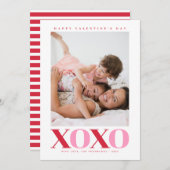 Modern XOXO Valentine Photo シーズンカード (正面/裏面)