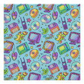 Modern Y2K Retro Tech Aesthetic Art Poster ポスター (正面)