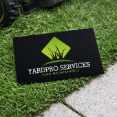 Modern Yard Maintenance Green Grass Logo Black 名刺