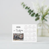 Modern Year 2026 Photo Calendar with Foliage 名刺 (スタンド正面)
