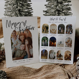 Modern Year In Review Photo Christmas Card シーズンカード