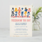Modern Yeehaw Cowgirl 30th Birthday Party 招待状 (スタンド正面)