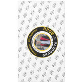 Modern Yellow Black White Graduation Photo Party テーブルクロス (正面)