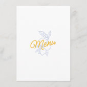 Modern Yellow & Blue Citrus Wedding Menu Card メニュー (正面)