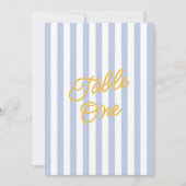  Modern Yellow & Blue Striped Wedding Table Number 招待状 (正面)