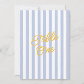  Modern Yellow & Blue Striped Wedding Table Number 招待状 (裏面)