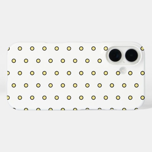 Modern Yellow Circle Dot Black Outline Pattern Case-Mate iPhoneケース (裏面 (横))