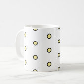 Modern Yellow Circle Dot Pattern Geometric コーヒーマグカップ (正面左)