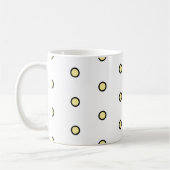 Modern Yellow Circle Dot Pattern Geometric コーヒーマグカップ (左)