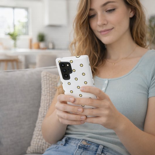 Modern Yellow Circle Dot Pattern Repeat Samsung Galaxyケース