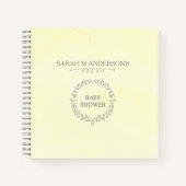 Modern Yellow Floral Baby Shower Guestbook ノートブック (正面)