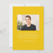 Modern Yellow Frame 2 Photo Graduation 案内状 (裏面)