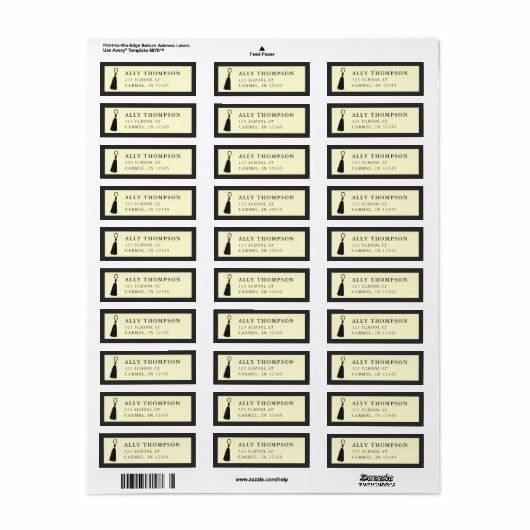 Modern Yellow Graduation Cap Tassel  ラベル (フルシート)