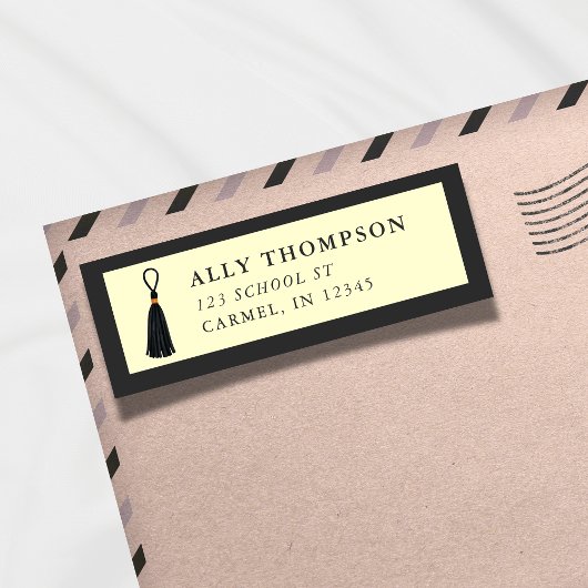 Modern Yellow Graduation Cap Tassel  ラベル