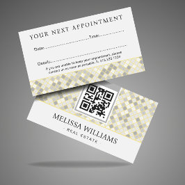 Modern Yellow & Gray Geometric Appointment Card 予約カード