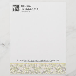 Modern Yellow & Gray Geometric Business Letterhead レターヘッド