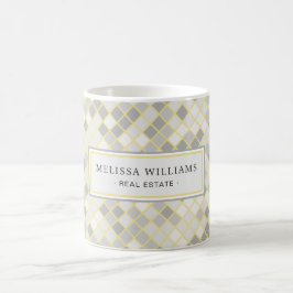 Modern Yellow & Gray Geometric Business Logo  コーヒーマグカップ