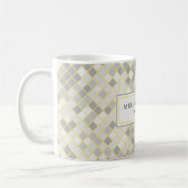 Modern Yellow & Gray Geometric Business Logo コーヒーマグカップ (左)
