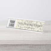 Modern Yellow & Gray Geometric Desk Name Plate デスクネームプレート (正面)