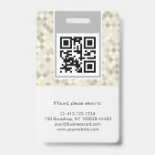 Modern Yellow & Gray Geometric Photo ID Badge バッジ (裏面)