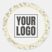 Modern Yellow & Gray Geometric Round Business ラウンドシール (正面)