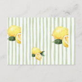 Modern Yellow Hand Written Pinstripe Italy Wedding エンクロージャーカード (裏面)