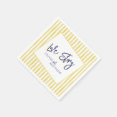 Modern Yellow Hand Written Pinstripe Italy Wedding スタンダードカクテルナプキン (角)