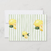 Modern Yellow Hand Written Pinstripe Italy Wedding 出欠カード (裏面)